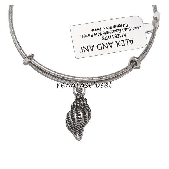 Alex and Ani Starfish Conch Shell Charm Bangle Bracelet NWT/NIP - Picture 3 of 9